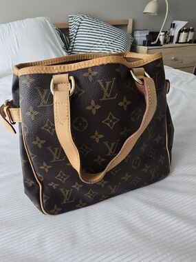 Louis Vuitton Monogram Canvas Shoulder Bag in Brown and Tan